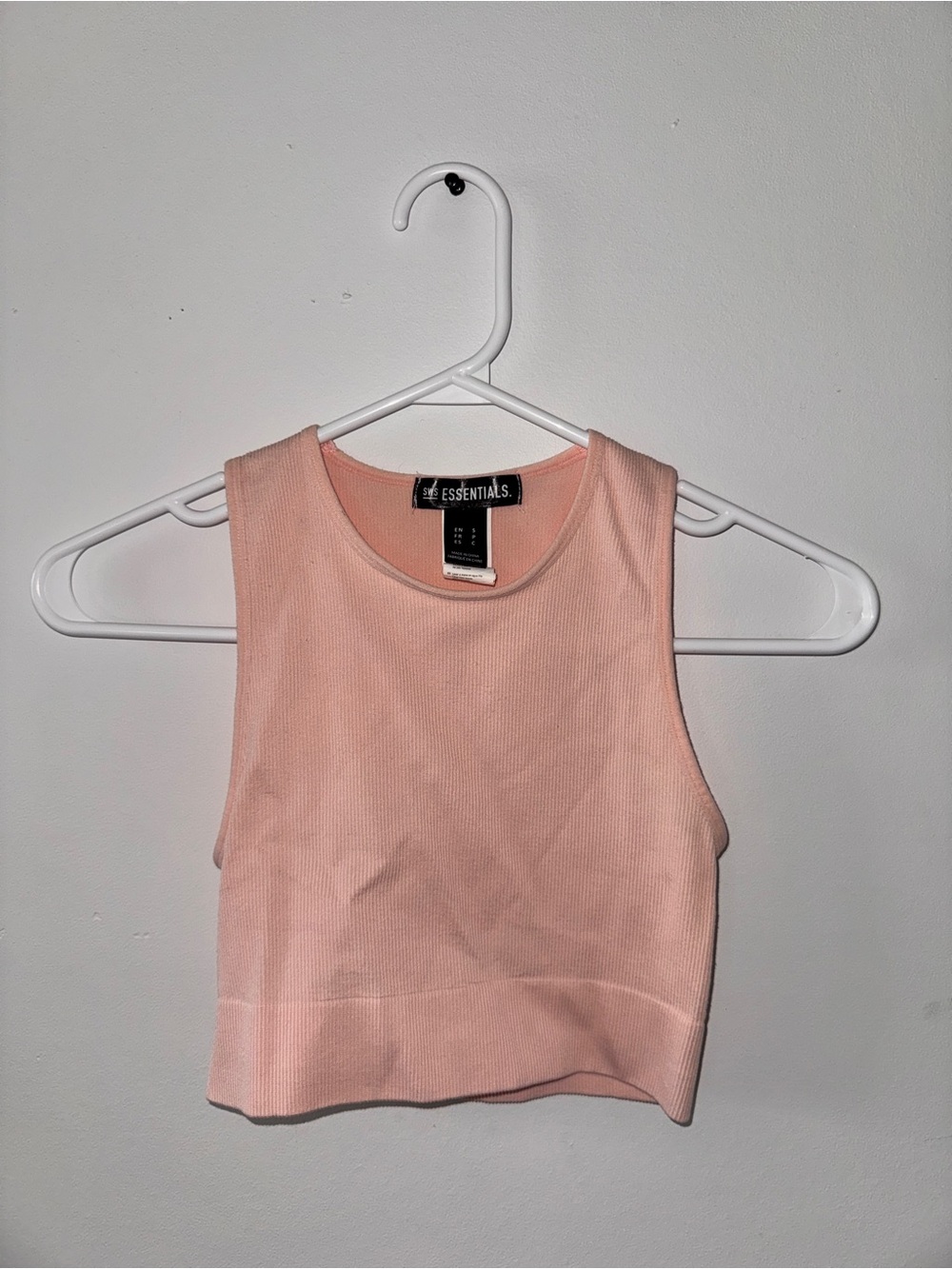 Urban Planet Ribbed Crop Tank Top in salmon/peach